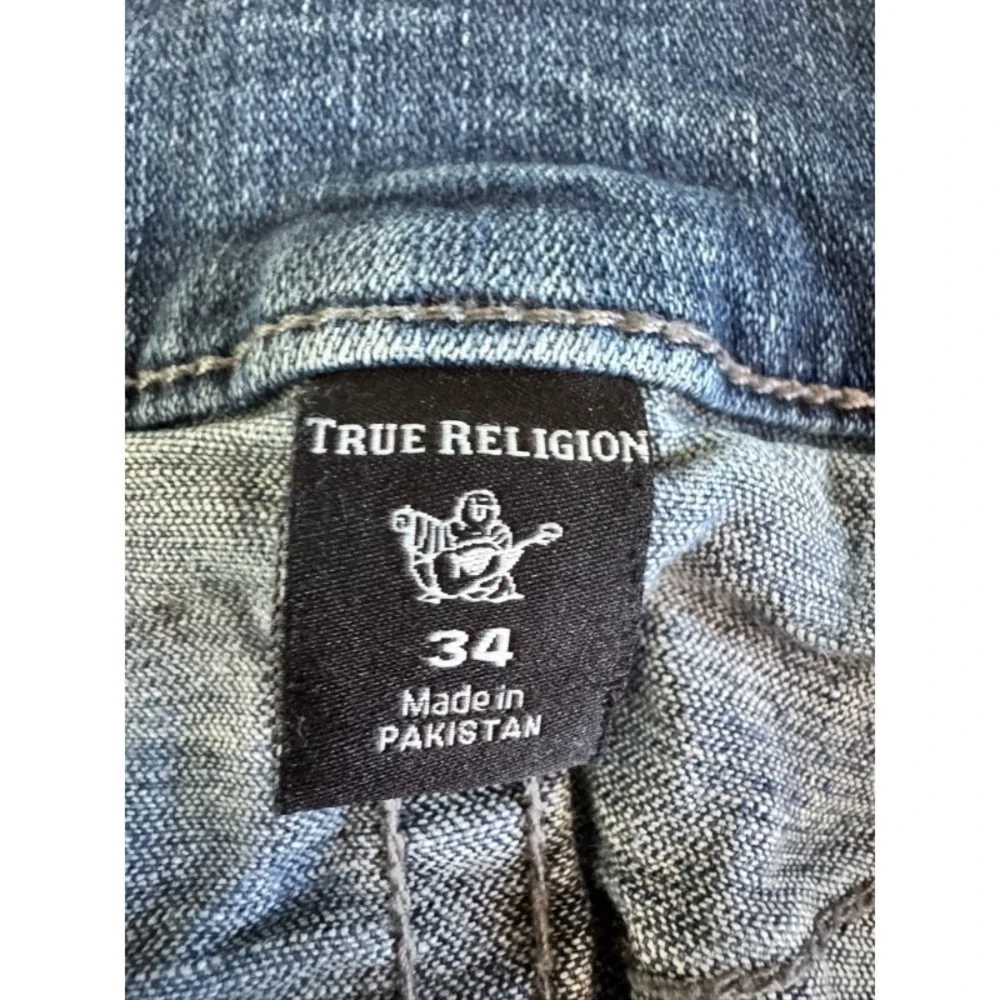 True Religion Rocco Denim Jeans Men Size 34‎ Y2K Workwear Faded Biker Streetwear